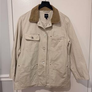 GAP Corduroy Collar Barn Jacket in Birch Beige